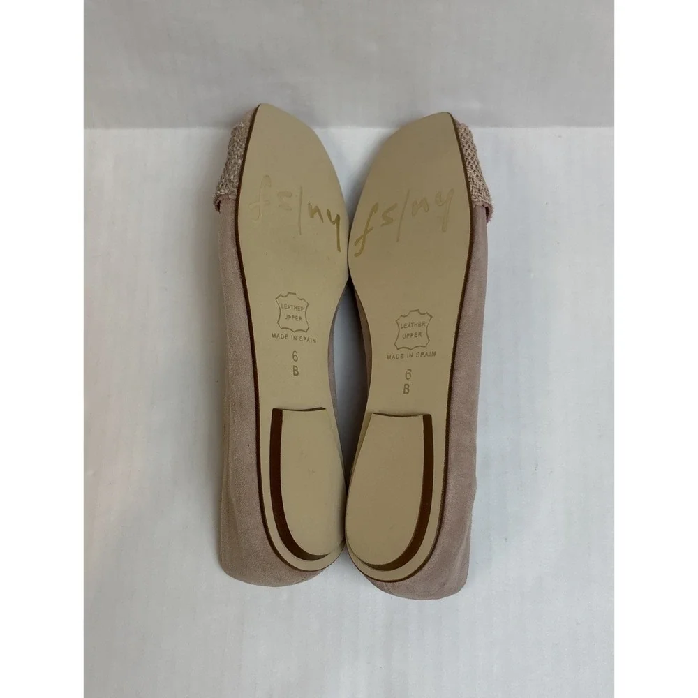 French Sole Kody Ballet Flats Blush Suede Womens Size 6 Made In Spain